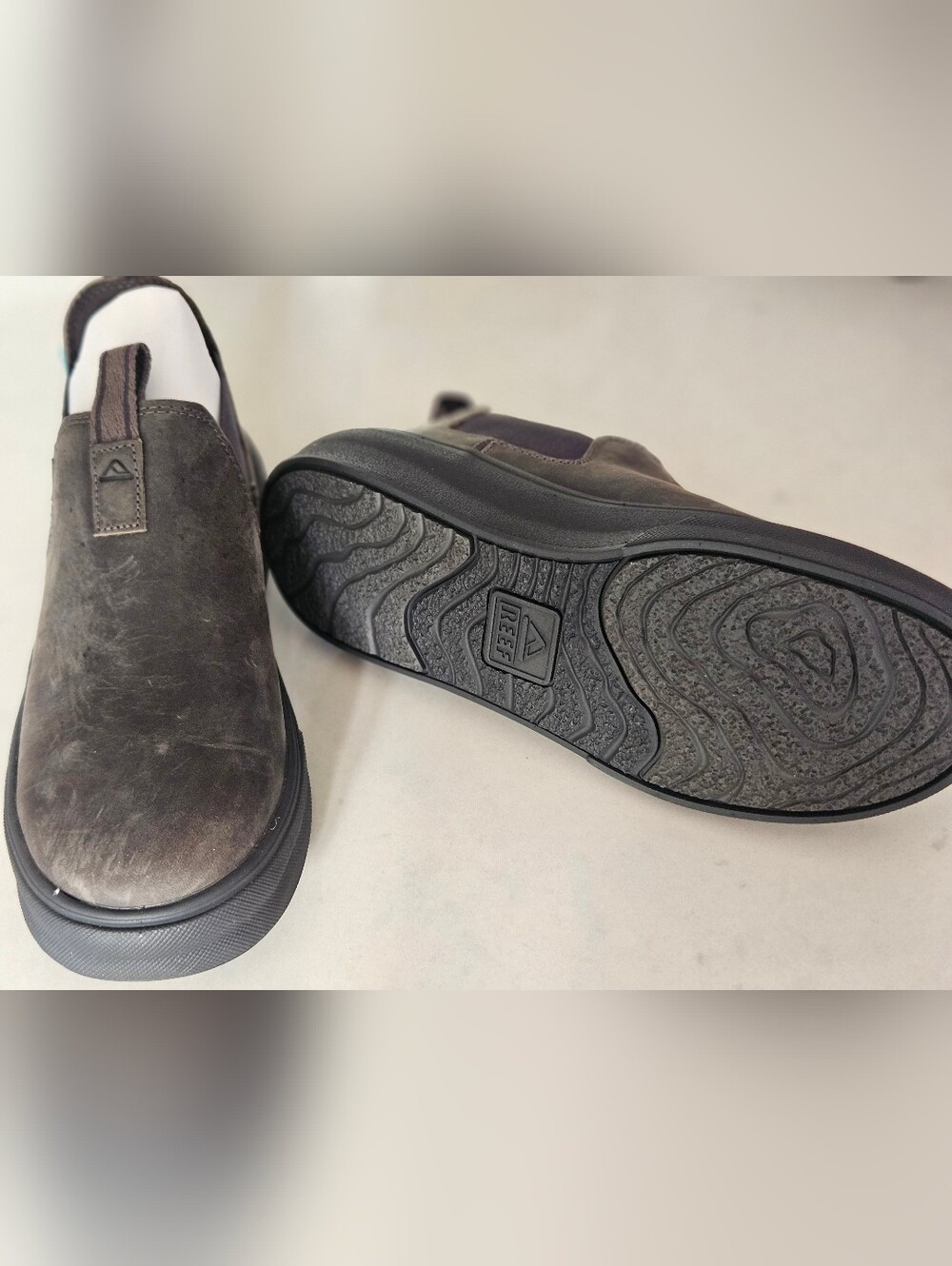 Reef Slip-On Loafers in Dark Brown Suede